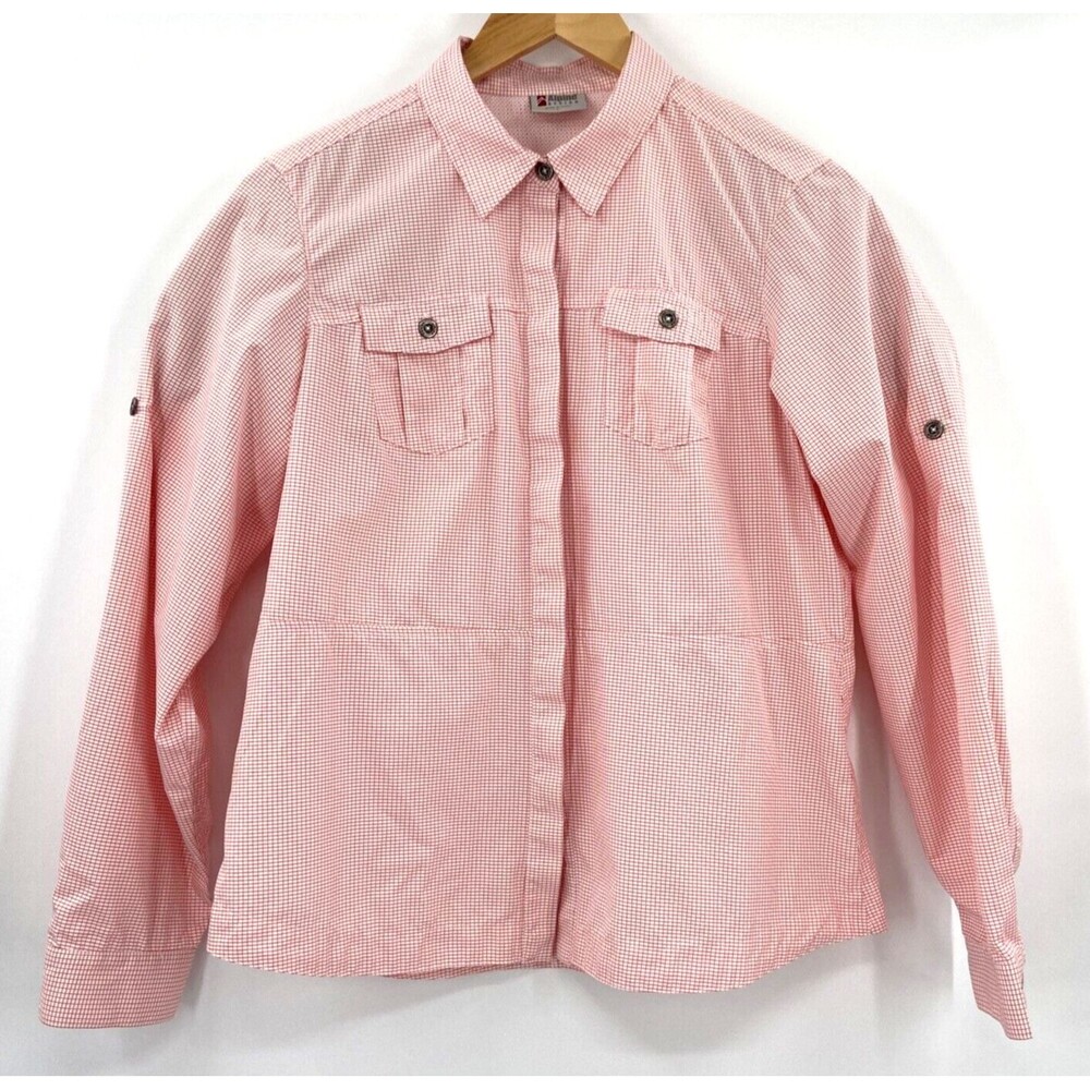 Alpine Design Shirt Sz L Vented Hike Outdoor Mesh Insert Hidden Button Roll Tab